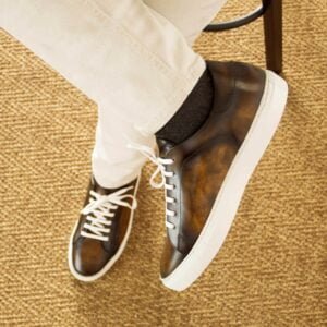 Stylish Tobacco Patina Trainer Sneakers - Image 6