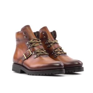 Robust Cognac Box Calf Hiking Boots - Image 2