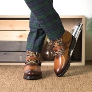 Robust Cognac Box Calf Hiking Boots - Image 4