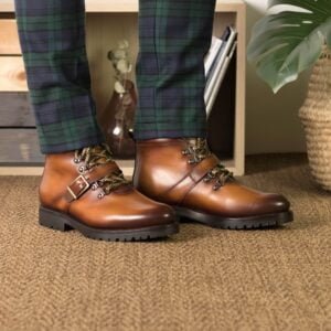 Robust Cognac Box Calf Hiking Boots - Image 3