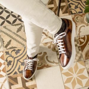 Fire Patina Trainers with White Cupsole - Image 5