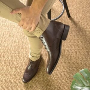 Dark Brown Military Brogue Boot