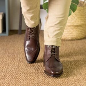 Dark Brown Military Brogue Boot - Image 5