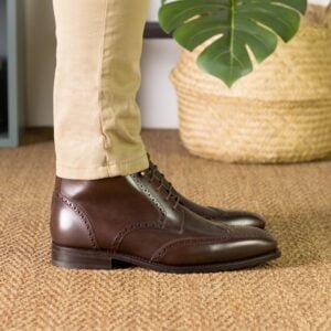 Dark Brown Military Brogue Boot - Image 6