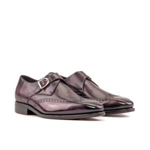 Elegant Aubergine Single Monk Shoes - Image 2