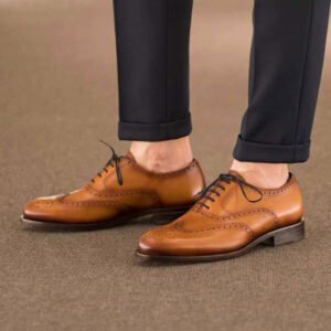 Cognac Full Brogue Classic Elegance Shoes