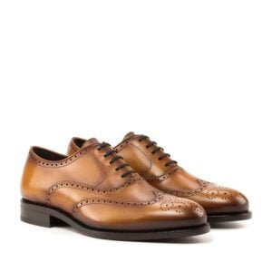 Cognac Full Brogue Classic Elegance Shoes - Image 2