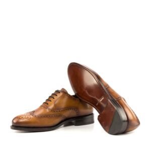 Cognac Full Brogue Classic Elegance Shoes - Image 4