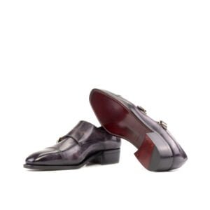 Elegant Aubergine Double Monk Shoes - Image 4