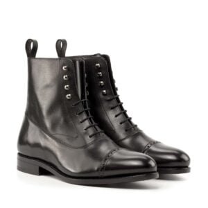 Elegant Black Balmoral Boot Vintage Style - Image 2