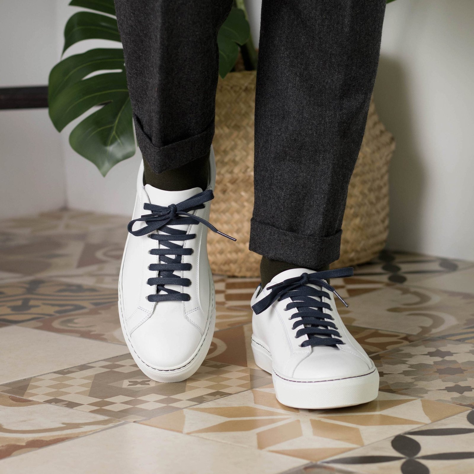 Stylish Low Kick White Cupsole Sneakers