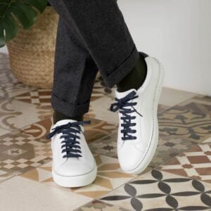 Stylish Low Kick White Cupsole Sneakers - Image 5