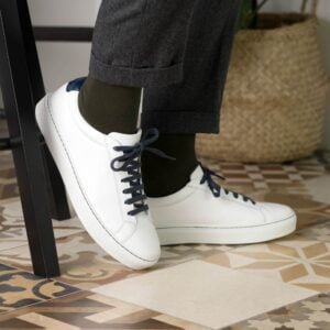 Stylish Low Kick White Cupsole Sneakers - Image 6