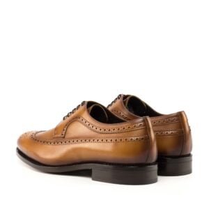Elegant Cognac Longwing Blucher Shoes - Image 3