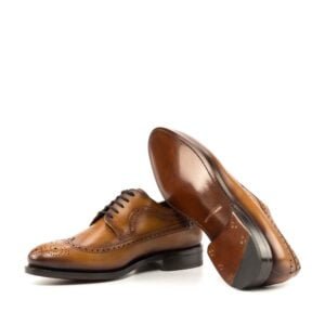 Elegant Cognac Longwing Blucher Shoes - Image 4
