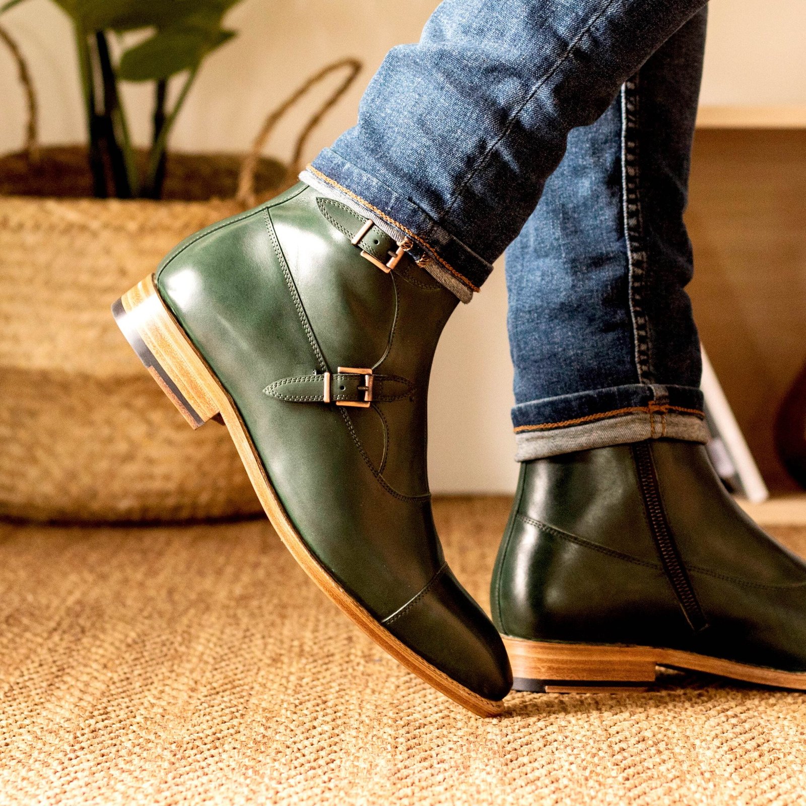 Elegant Octavian Double Buckle Leather Boots