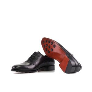 Classic Black Saddle Shoes with Red Sole - Image 4