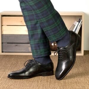 Classic Black Saddle Shoes with Red Sole - Image 6