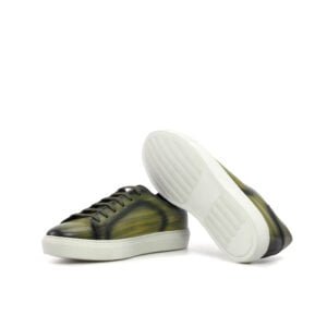 Khaki Patina Trainer White Cupsole Shoes - Image 4