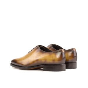 Cognac Patina Whole Cut Leather Shoes - Image 3