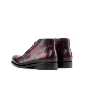 Burgundy Patina Leather Chukka Boots - Image 3