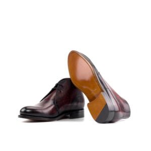 Burgundy Patina Leather Chukka Boots - Image 4