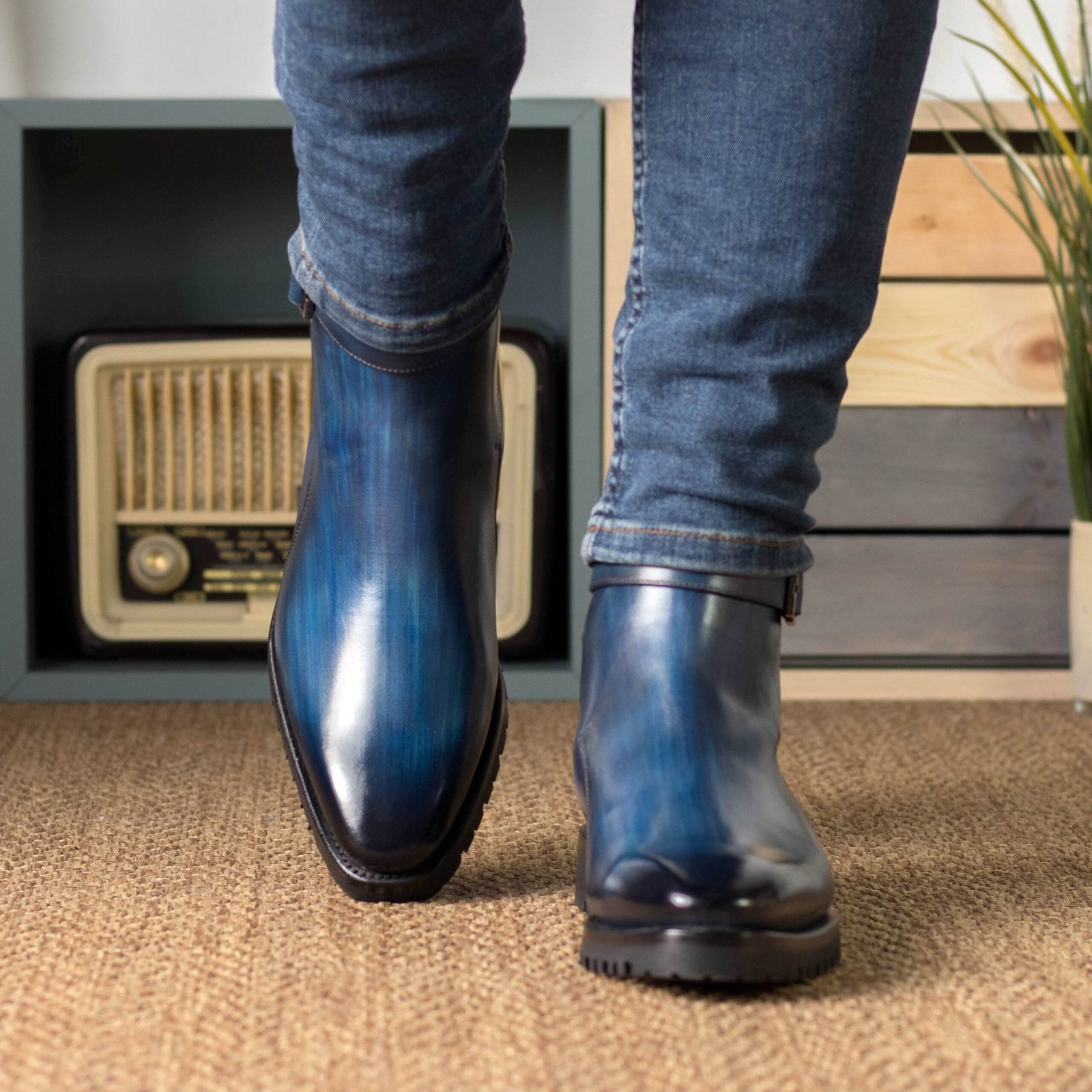 Denim Patina Jodhpur Ankle Boot