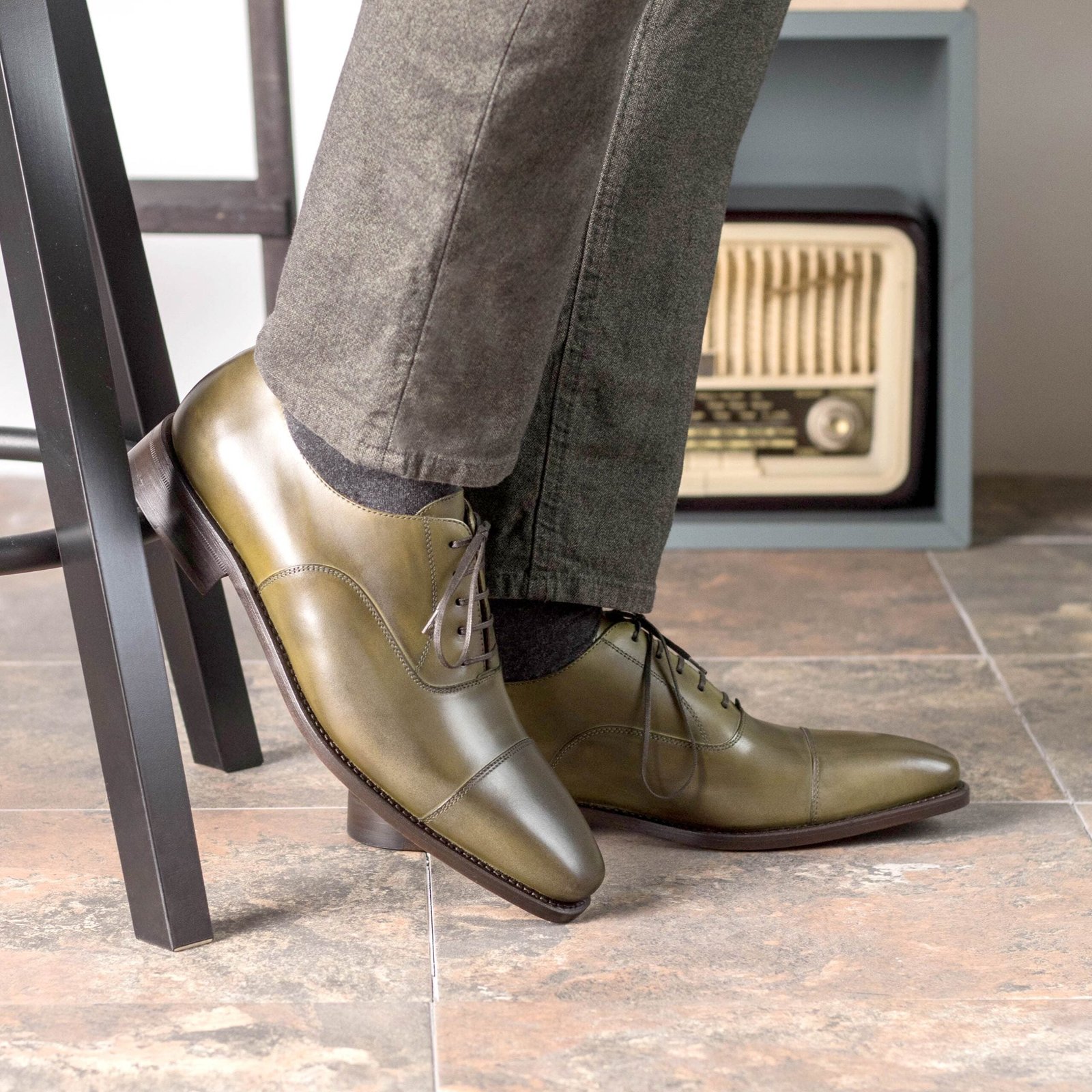 Oxford Fast Lane Forest Green Sole