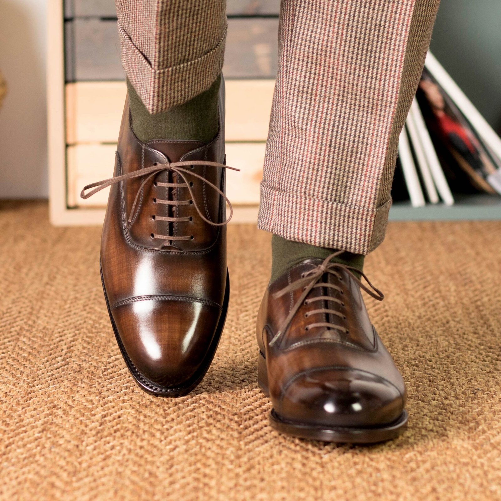 Oxford Fast Lane Brown Patina Shoe