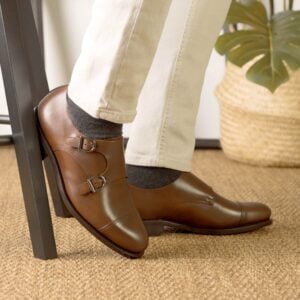 Modern Med Brown Box Calf Double Monk