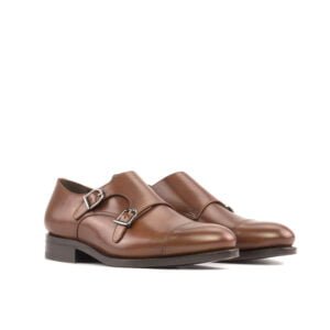 Modern Med Brown Box Calf Double Monk - Image 2