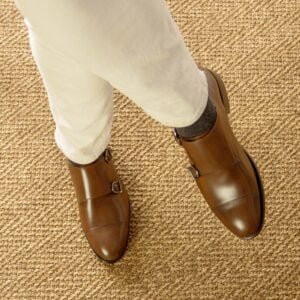 Modern Med Brown Box Calf Double Monk - Image 5