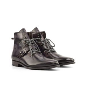 Elegant Aubergine Patina Hiking Boot - Image 2