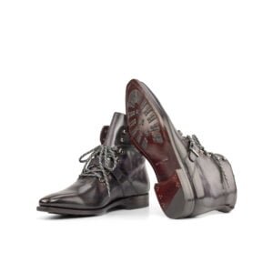 Elegant Aubergine Patina Hiking Boot - Image 4