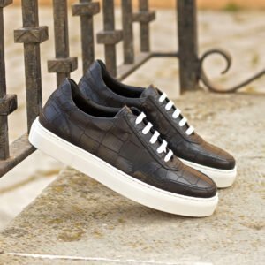 Women's Trainer Black Croco Casual Classic