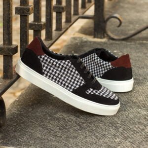 Women's Trainer Houndstooth Suede Casual Chic