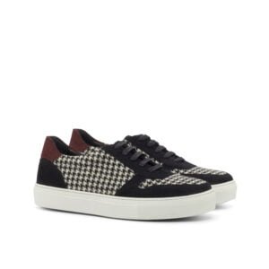 Women's Trainer Houndstooth Suede Casual Chic - Image 2