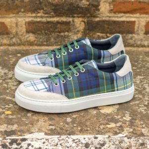 Women's Trainer Tartan White Suede Casual