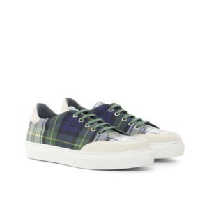 Women's Trainer Tartan White Suede Casual - Image 2