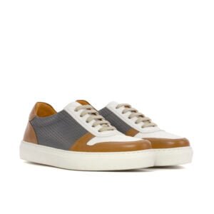 Women's Trainer Casual Orange Leather Comfort - Image 2