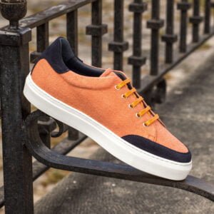 Women's Tennis Orange Linen Suede Casual